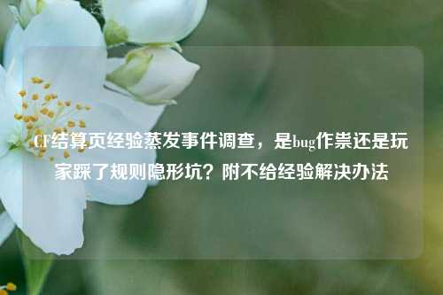 CF结算页经验蒸发事件调查，是bug作祟还是玩家踩了规则隐形坑？附不给经验解决办法