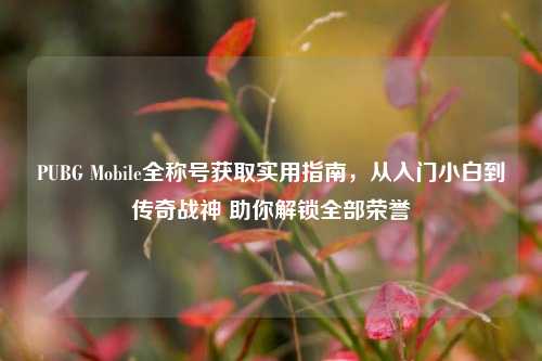PUBG Mobile全称号获取实用指南，从入门小白到传奇战神 助你解锁全部荣誉
