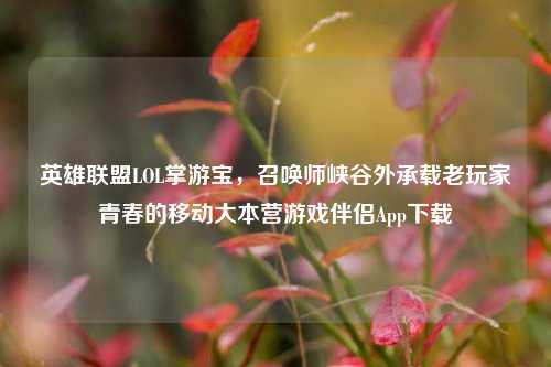 英雄联盟LOL掌游宝，召唤师峡谷外承载老玩家青春的移动大本营游戏伴侣App下载