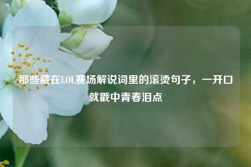 那些藏在LOL赛场解说词里的滚烫句子，一开口就戳中青春泪点