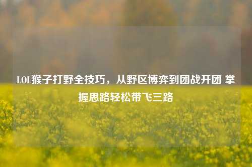 LOL猴子打野全技巧,从野区博弈到团战开团 掌握思路轻松带飞三路
