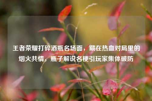 王者荣耀打碎酒瓶名场面,藏在热血对局里的烟火共情,瓶子解说名梗引玩家集体破防