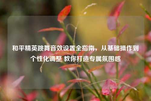 和平精英跳舞音效设置全指南,从基础操作到个性化调整 教你打造专属氛围感