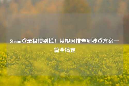 Steam登录极慢别慌!从根因排查到秒登方案一篇全搞定
