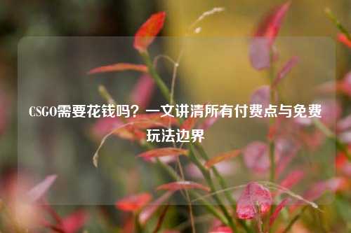 CSGO需要花钱吗？一文讲清所有付费点与免费玩法边界