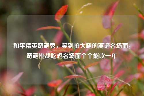 和平精英奇葩秀,笑到拍大腿的离谱名场面,奇葩挑战吃鸡名场面个个能吹一年