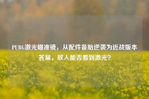 PUBG激光瞄准镜,从配件备胎逆袭为近战版本答案,敌人能否看到激光?