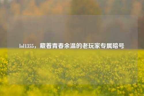 lol1355,藏着青春余温的老玩家专属暗号