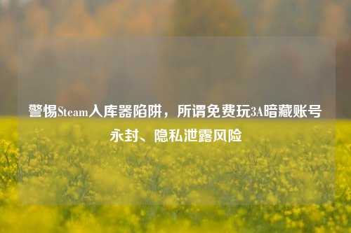 警惕Steam入库器陷阱,所谓免费玩3A暗藏账号永封、隐私泄露风险