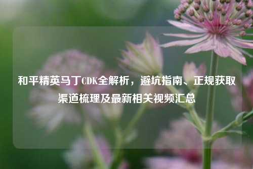 和平精英马丁CDK全解析,避坑指南、正规获取渠道梳理及最新相关视频汇总