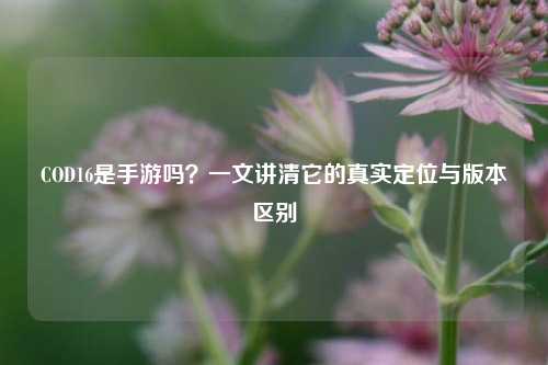 COD16是手游吗?一文讲清它的真实定位与版本区别