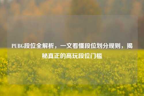 PUBG段位全解析,一文看懂段位划分规则,揭秘真正的高玩段位门槛