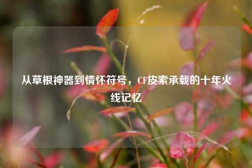 从草根神器到情怀符号，CF皮索承载的十年火线记忆