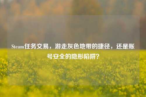 Steam任务交易，游走灰色地带的捷径，还是账号安全的隐形陷阱？