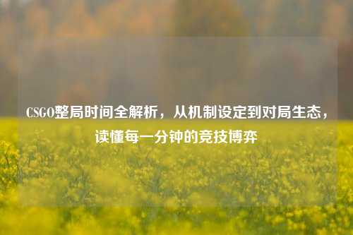 CSGO整局时间全解析,从机制设定到对局生态,读懂每一分钟的竞技博弈