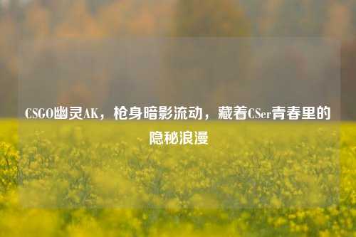 CSGO幽灵AK,枪身暗影流动,藏着CSer青春里的隐秘浪漫