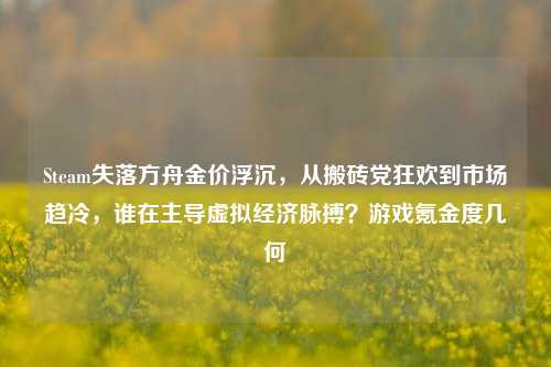 Steam失落方舟金价浮沉,从搬砖党狂欢到市场趋冷,谁在主导虚拟经济脉搏?游戏氪金度几何