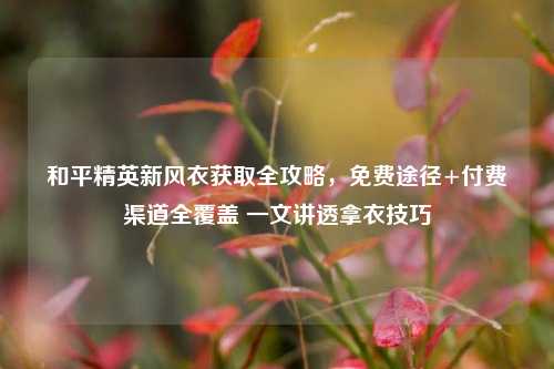 和平精英新风衣获取全攻略,免费途径+付费渠道全覆盖 一文讲透拿衣技巧