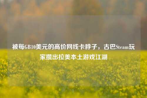 被每GB10美元的高价网线卡脖子，古巴Steam玩家攒出拉美本土游戏江湖