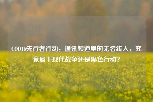 COD16先行者行动,通讯频道里的无名线人,究竟属于现代战争还是黑色行动?