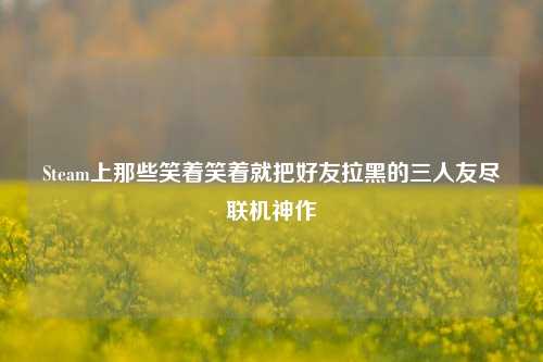 Steam上那些笑着笑着就把好友拉黑的三人友尽联机神作