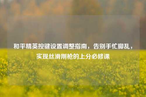 和平精英按键设置调整指南，告别手忙脚乱，实现丝滑刚枪的上分必修课