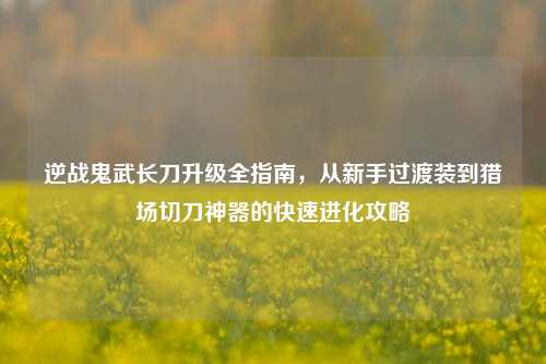 逆战鬼武长刀升级全指南,从新手过渡装到猎场切刀神器的快速进化攻略