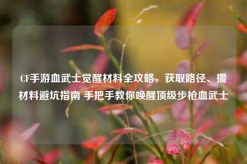 CF手游血武士觉醒材料全攻略，获取路径、攒材料避坑指南 手把手教你唤醒顶级步枪血武士