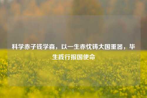 科学赤子钱学森，以一生赤忱铸大国重器，毕生践行报国使命