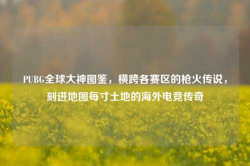 PUBG全球大神图鉴，横跨各赛区的枪火传说，刻进地图每寸土地的海外电竞传奇