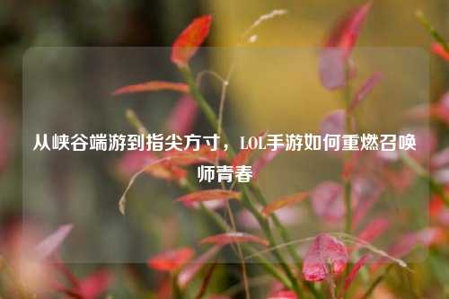 从峡谷端游到指尖方寸，LOL手游如何重燃召唤师青春