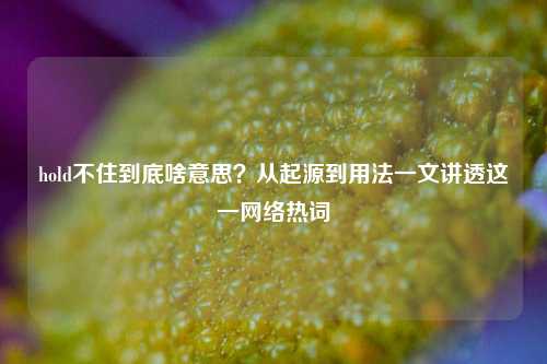 hold不住到底啥意思？从起源到用法一文讲透这一网络热词