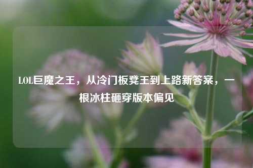 LOL巨魔之王,从冷门板凳王到上路新答案,一根冰柱砸穿版本偏见