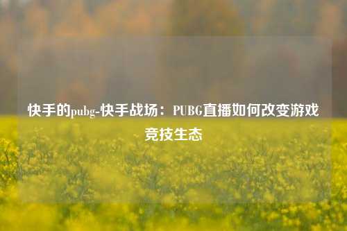 快手的pubg-快手战场：PUBG直播如何改变游戏竞技生态